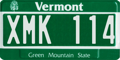 VT license plate XMK114