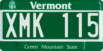 VT license plate XMK115