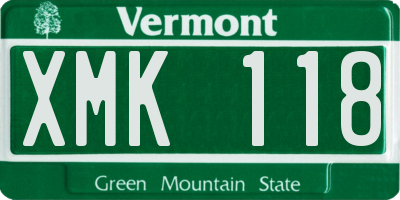 VT license plate XMK118