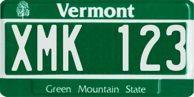 VT license plate XMK123
