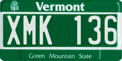 VT license plate XMK136