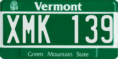 VT license plate XMK139