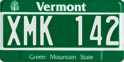 VT license plate XMK142