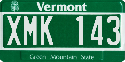 VT license plate XMK143