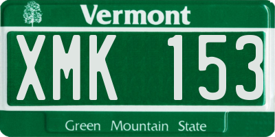 VT license plate XMK153
