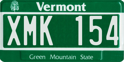 VT license plate XMK154