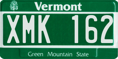 VT license plate XMK162