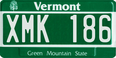 VT license plate XMK186