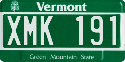 VT license plate XMK191