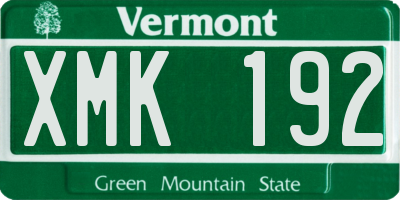 VT license plate XMK192
