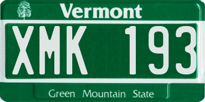 VT license plate XMK193