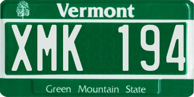 VT license plate XMK194