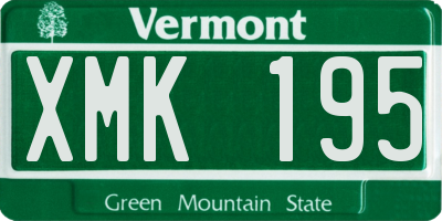 VT license plate XMK195