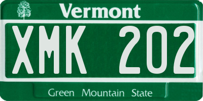 VT license plate XMK202