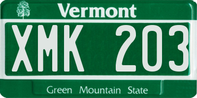 VT license plate XMK203
