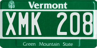 VT license plate XMK208