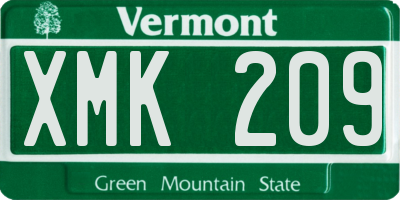 VT license plate XMK209