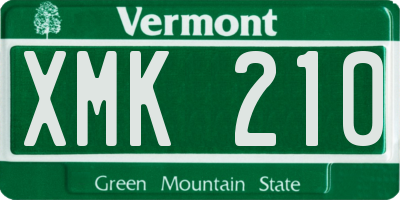 VT license plate XMK210