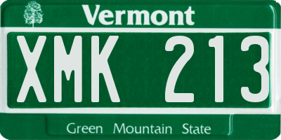 VT license plate XMK213