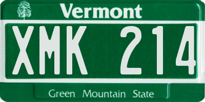 VT license plate XMK214