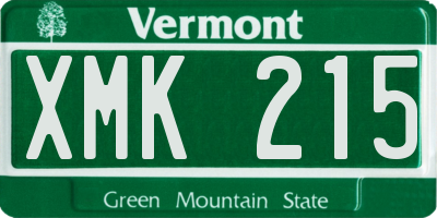 VT license plate XMK215
