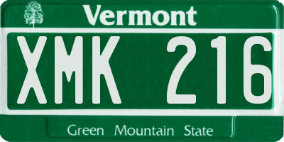 VT license plate XMK216