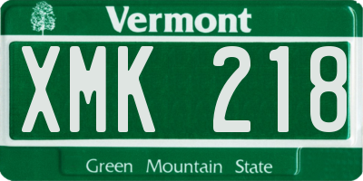VT license plate XMK218