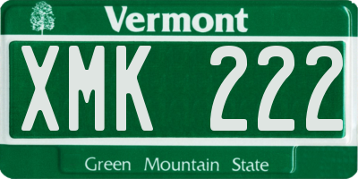 VT license plate XMK222