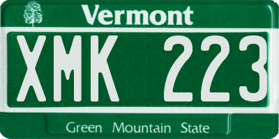 VT license plate XMK223