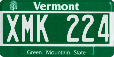 VT license plate XMK224