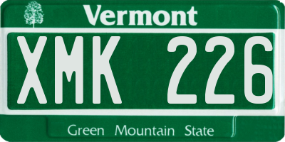 VT license plate XMK226