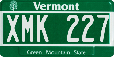 VT license plate XMK227