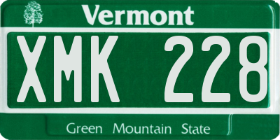 VT license plate XMK228