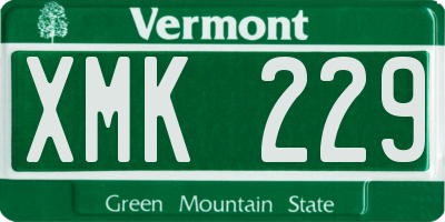 VT license plate XMK229