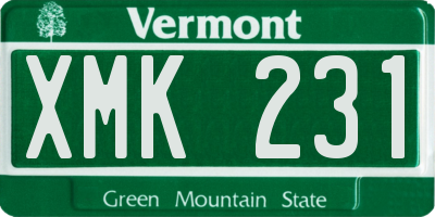 VT license plate XMK231