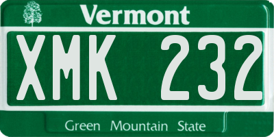 VT license plate XMK232
