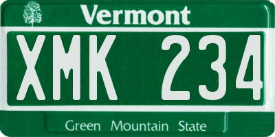 VT license plate XMK234