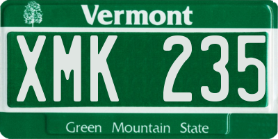 VT license plate XMK235