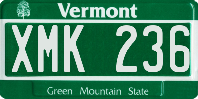 VT license plate XMK236