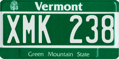VT license plate XMK238