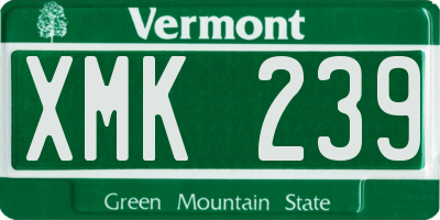 VT license plate XMK239