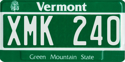 VT license plate XMK240