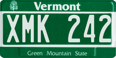 VT license plate XMK242