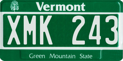 VT license plate XMK243