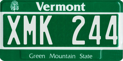 VT license plate XMK244