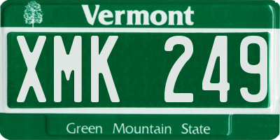 VT license plate XMK249