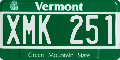 VT license plate XMK251