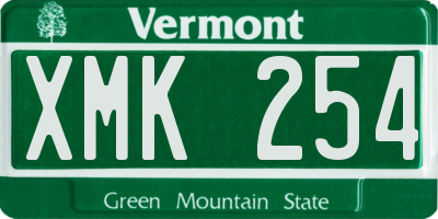 VT license plate XMK254