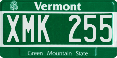 VT license plate XMK255