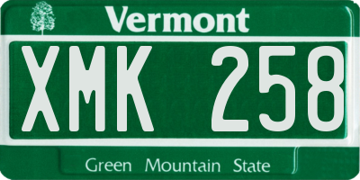 VT license plate XMK258